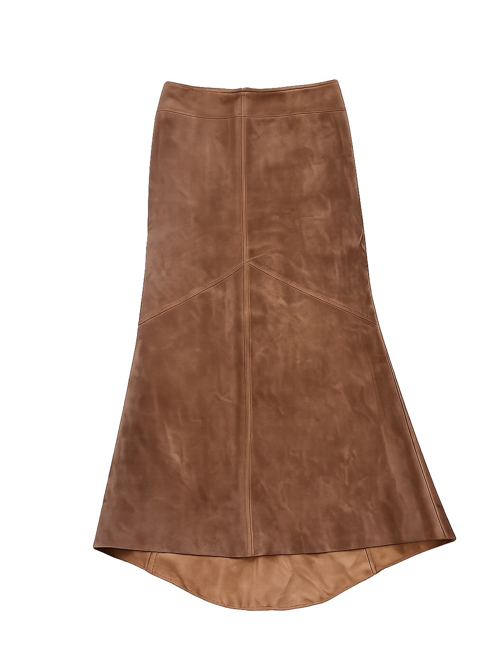 Arden B Brown High-Low Leather Skirt
